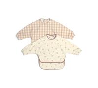 Mamas & Papas 2-Pack Waterproof Long Sleeved Messy Baby Bibs, Ideal for Weaning for 6-18 Months - Berry Picnic