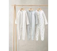 Mamas & Papas 3 Pack Pure Cotton Mushroom Sleepsuits (0-24 Mths) Multi