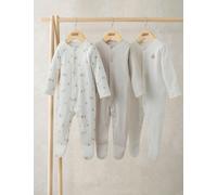 Mamas & Papas 3 Pack Pure Cotton Penguin Sleepsuits (0-24 Mths) Cream