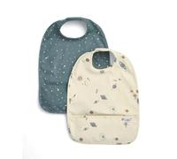 Mamas & Papas Baby Bib, 2 Pack of Scoop Bibs, Rocket Space