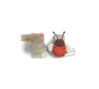 Mamas & Papas Baby/Toddler 2 Pack Wrist Rattle - Babyplay Hippo/Ladybird
