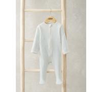 Mamas & Papas Cotton Rich Spot Zip Sleepsuit (0-9 Mths) - UT1M - White, White