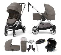 Mamas & Papas Flip XT2 Travel System with Carrycot , Safe Fit i-Size Car Seat, ISOFIX Base & Footmuff -Phantom