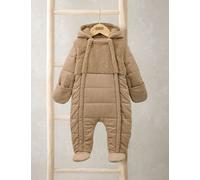 Mamas & Papas Kids Cord and Borg Quilted Pramsuit (0-12 Mths) - 0-3 M - Brown Mix, Brown Mix
