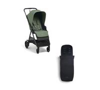 Mamas & Papas Libro Bundle, Lightweight Travel Stroller, Buggy, One Handed Fold, Compact Storage, Lie-Flat Seat, Newborn to 4 Years, Bay Green + Footmuff