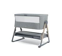 Mamas & Papas Lua Bedside Crib, Removable Bassinet, Drop-down Sides, includes Mattress, 0-6 Months, Grey