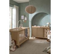Mamas & Papas Oska Cot Bed & Wide Dresser Changer Brown