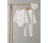 Mamas & Papas Pure Cotton Bunny 3 Piece Start Set (0-12 Mths) - 0-3 M - White, White