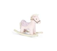 Rocking Horse Unicorn, Plush Pink Rocking Unicorn Horse Toy with Solid Wooden Base and Raised Seat, Nursery Staple - Belle