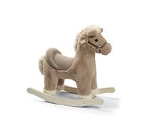 Mamas & Papas Rocking Horse, Plush Grey Rocking Horse Toy with Solid Wooden Base and Raised Seat, Nursery Staple, Grey Bugsy