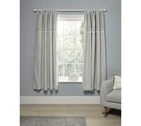 Mamas & Papas Welcome To The World 100% Cotton, Tab Top, Black Out Curtains W132 X L160cm - Grey Elephant