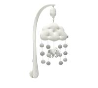 Mamas & Papas Welcome to The World Cloud and Elephant Musical Mobile with Pom Poms, Grey Elephant