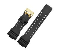 MAMA'S PEARL 16mm Silicone Strap Fit For G-Shock GA-100/110/120/140/200/400/700 GD-100/110/120 G-8900 GLS-100 Men Black Gold Watch Band