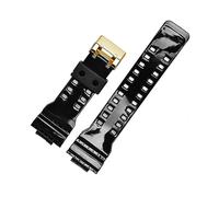 MAMA'S PEARL 16mm Silicone Strap Fit For G-Shock GA-100/110/120/140/200/400/700 GD-100/110/120 G-8900 GLS-100 Men Black Gold Watch Band