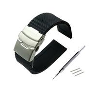 MAMA'S PEARL 20mm 22mm 24mm Universal Watch Band Silicone Rubber Link Bracelet Wrist Strap Light Soft For Men Women Wristwatch(20mm)