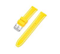 MAMA'S PEARL 20mm Silicone Watch Band Fit For Omega X Fit For Swatch For Joint For MoonSwatch Strap Men Women Double Color Sport Quick Release Wrist Bracelet(Yellow white)