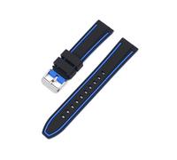 MAMA'S PEARL 20mm Silicone Watch Band Fit For Omega X Fit For Swatch For Joint For MoonSwatch Strap Men Women Double Color Sport Quick Release Wrist Bracelet(Black blue)