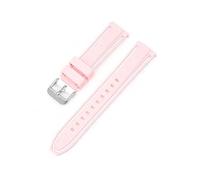 MAMA'S PEARL 20mm Silicone Watch Band Fit For Omega X Fit For Swatch For Joint For MoonSwatch Strap Men Women Double Color Sport Quick Release Wrist Bracelet(Pink white)
