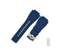 MAMA'S PEARL 22mm 24mm Rubber Watch Strap Stainless Steel Buckle Fit For Bell & Fit For Ross Fit For BR 03-92 Diver Saturn Specific Interface Watch Accessories(Blue-S,24mm)