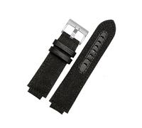 MAMA'S PEARL 24 * 16MM Dir For TIMEX Canvas Convex Strap Male Compass Bracelet T2N721 T2N720 TW2T76500 TW2T76300 Series Nylon Watchband(F08-Black-S)