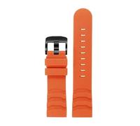 MAMA'S PEARL 24mm Silicone Watch Strap Fit For Luminox XS3749 3789 3741 3745 Men's Waterproof Sports Bracelet Belt Watch Accessories(Orange-black buckle)