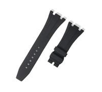 MAMA'S PEARL 27mm 28mm 30mm Rubber Silicone Watch Strap Fit For AP Fit For Royal For Oak Offshore Series Watch Band Women Men's Bracelet Soft Wristband(Black-no buckle,30mm)
