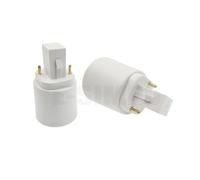 MAMA'S PEARL 2pcs 2-Pin G24d To E26 E27 Adapter 2P CFL Led Bombillas G24 To Screw Light Socket Bulb Base Lampholder Converter Adapter