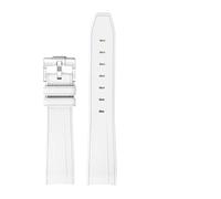 MAMA'S PEARL Cerved Lug End Woven Band Fit For Omega X Fit For Swatch Fit For MoonSwatch It For Rolex Fit For Submariner Watch Strap Soft Rubber Silicone Man Women’s Bracelet(White)