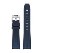 MAMA'S PEARL Cerved Lug End Woven Band Fit For Omega X Fit For Swatch Fit For MoonSwatch It For Rolex Fit For Submariner Watch Strap Soft Rubber Silicone Man Women’s Bracelet(Royal blue)