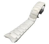 MAMA'S PEARL Fit For Armani Watch Strap Ar1474 Ar1452 Ar1451 Men Women Black White 22mm 24mm Ceramic Watch Strap Bracelet Band Belt Replace(White,24mm)