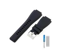 MAMA'S PEARL Fit For Bell Ross BR01 BR03 Black Square Watch Aviation Series Convex Interface Waterproof Breathable Silicone Watch Strap 24mm(Black-ST-K3,22mm)