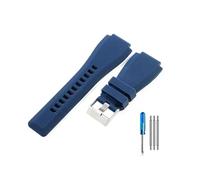 MAMA'S PEARL Fit For Bell Ross BR01 BR03 Black Square Watch Aviation Series Convex Interface Waterproof Breathable Silicone Watch Strap 24mm(Blue-ST-K3,22mm)
