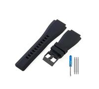 MAMA'S PEARL Fit For Bell Ross BR01 BR03 Black Square Watch Aviation Series Convex Interface Waterproof Breathable Silicone Watch Strap 24mm(Black-BK-K3,24mm)