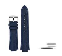 MAMA'S PEARL Fit For Casio Edifice Watch Strap EFB-680 ECB-10PB/DP/YD/HR GST-B400 26x14mm 26x12mm Convex Men's Nylon Leather WatchBand(Blue pin,26.12mm)