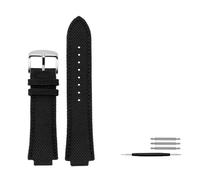 MAMA'S PEARL Fit For Casio Edifice Watch Strap EFB-680 ECB-10PB/DP/YD/HR GST-B400 26x14mm 26x12mm Convex Men's Nylon Leather WatchBand(Black pin,26.12mm)