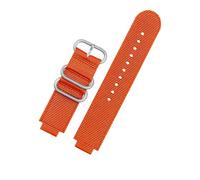 MAMA'S PEARL Fit For TIMEX Fit For Tidal 24 * 16mm Canvas Watchband T2N721 T2N720 TW2T76500 TW2T76300 Waterproof Nylon Canvas Men's Watch Strap Free Screw(Orange-Silver Buckle)