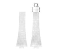 MAMA'S PEARL Fluoro Rubber Strap For Tissot PRX Series 35mm 40mm Butterfly Buckle Quick Release FKM Replace Watch Band For Men Women 11/12mm(White,11mm)