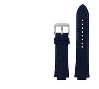 MAMA'S PEARL For 1853 Fit For Tissot Men's Watch Super Player Fit For PRX Series T137.410 Modified Nylon Leather Watchband 26-12mm Convex Mouth Watch Strap(Blue silver pin)