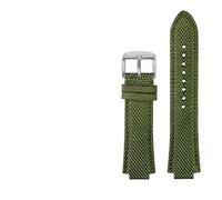 MAMA'S PEARL For 1853 Fit For Tissot Men's Watch Super Player Fit For PRX Series T137.410 Modified Nylon Leather Watchband 26-12mm Convex Mouth Watch Strap(Green silver pin)