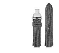 MAMA'S PEARL For 1853 Fit For Tissot Men's Watch Super Player Fit For PRX Series T137.410 Modified Nylon Leather Watchband 26-12mm Convex Mouth Watch Strap(Gray silver Folding)