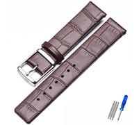 MAMA'S PEARL Leather Watch Strap Fit For CK K2G211K2G231K2Y211K2Y231 Watchband Chain Buckle Men And Women 16mm 18mm 20mm 22mm Bracelet(BLACK WHITE,18mm)