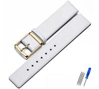 MAMA'S PEARL Leather Watch Strap Fit For CK K2G211K2G231K2Y211K2Y231 Watchband Chain Buckle Men And Women 16mm 18mm 20mm 22mm Bracelet(White Black,16mm)