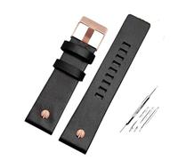 MAMA'S PEARL Metal Rivet Watch Band Men Bracelet Fit For Diesel Leather Strap DZ7257 DZ4343 DZ4459 DZ7311 4318 24mm 26mm 28mm 30mm 32mm(B Black -RG,28mm)