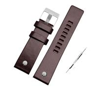 MAMA'S PEARL Metal Rivet Watch Band Men Bracelet Fit For Diesel Leather Strap DZ7257 DZ4343 DZ4459 DZ7311 4318 24mm 26mm 28mm 30mm 32mm(B Dark brown -steel,30mm)