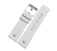 MAMA'S PEARL Metal Rivet Watch Band Men Bracelet Fit For Diesel Leather Strap DZ7257 DZ4343 DZ4459 DZ7311 4318 24mm 26mm 28mm 30mm 32mm(A White-steel buckle,32mm)