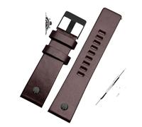 MAMA'S PEARL Metal Rivet Watch Band Men Bracelet Fit For Diesel Leather Strap DZ7257 DZ4343 DZ4459 DZ7311 4318 24mm 26mm 28mm 30mm 32mm(B Dark brown -black,28mm)