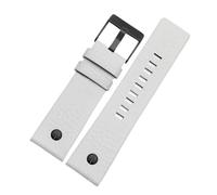 MAMA'S PEARL Metal Rivet Watch Band Men Bracelet Fit For Diesel Leather Strap DZ7257 DZ4343 DZ4459 DZ7311 4318 24mm 26mm 28mm 30mm 32mm(A White-Black buckle,26mm)