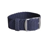 MAMA'S PEARL Nylon Strap Woven Watchband Fit For Perlon Band Replacement Watch Band Black Silver Buckle 16mm 18mm 20mm 22mm(Deep Blue,20mm)