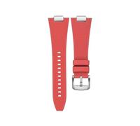 MAMA'S PEARL Quick Release 27mm Silicone Watch Strap Fit For Tissot PRX T137.407 T137.410 Fluorine Rubber Watchband Men's Bracelet(Red-silver)