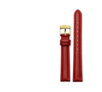 MAMA'S PEARL Quick Release Fashion Watch Band Fit For Casio Fit For Citizen Fit For Fossil Fit For DW Strap 16mm 18mm 20mm Ladies Blue Pink Red Soft Cowhide Watchband(Red Golden,20mm)